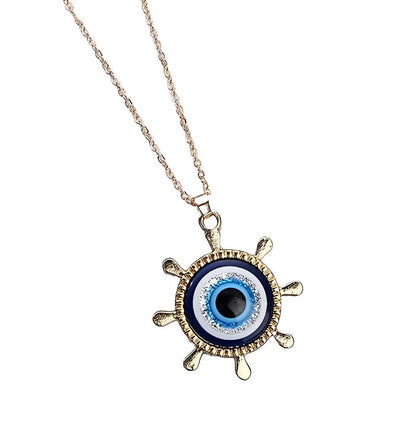 Western Golden Evil Eye Chain Necklace For Women & Gilrs